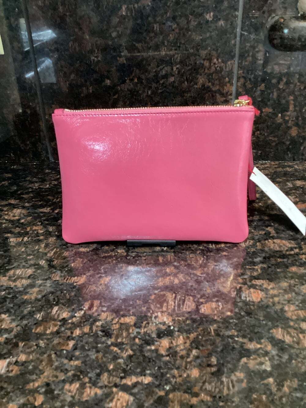 Frances Valentine Pink Crinkled Patent Leather Clutch Wristlet - Picture 3 of 11